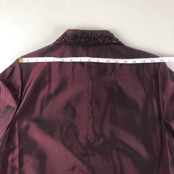 Zola Evening burgundy beaded blazer 10 - Picture 9 of 12